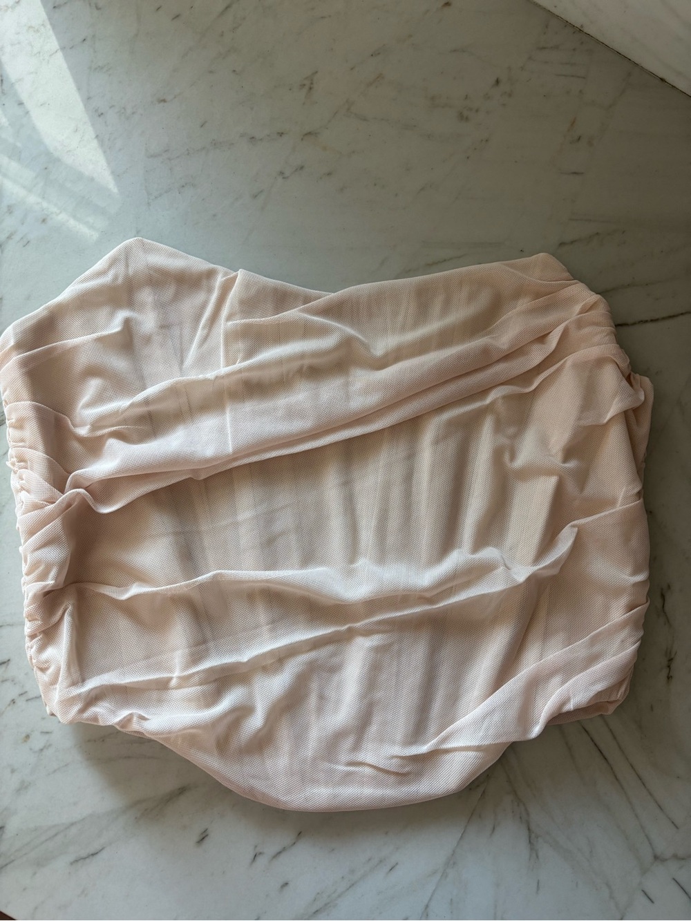 Light nude Strapless White Ruched Women's Corset Cropped Top Size L NWT